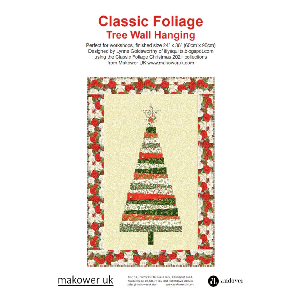 Makower Download Free Pattern: Christmas Tree Wall Hanging Or Quilt  - The Sewing Studio