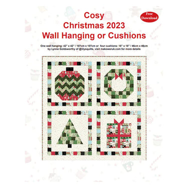 Makower Download Free Pattern: Cosy Christmas Wall Hanging Or Cushion  - The Sewing Studio for sale UK - The Sewing Studio