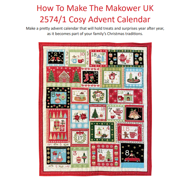 Makower Download Free Pattern: How to Make Makower Cosy Home Advent Panel  - The Sewing Studio