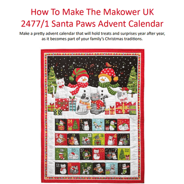 Makower Download Free Pattern: How to Make Makower Santa Paws Advent Panel  - The Sewing Studio for sale UK - The Sewing Studio
