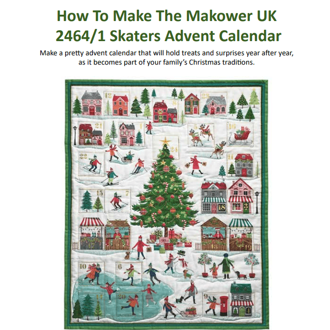 Makower Download Free Pattern: How to Make Makower Skaters Advent Panel  - The Sewing Studio