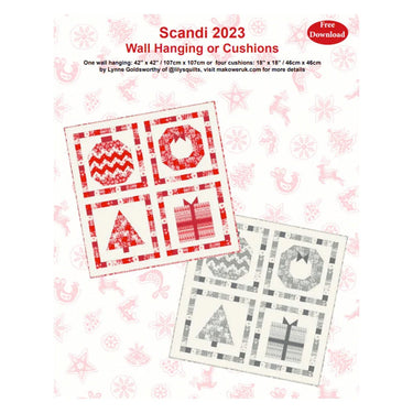 Makower Download Free Pattern: Scandi Christmas Wall Hanging Or Cushion  - The Sewing Studio for sale UK - The Sewing Studio