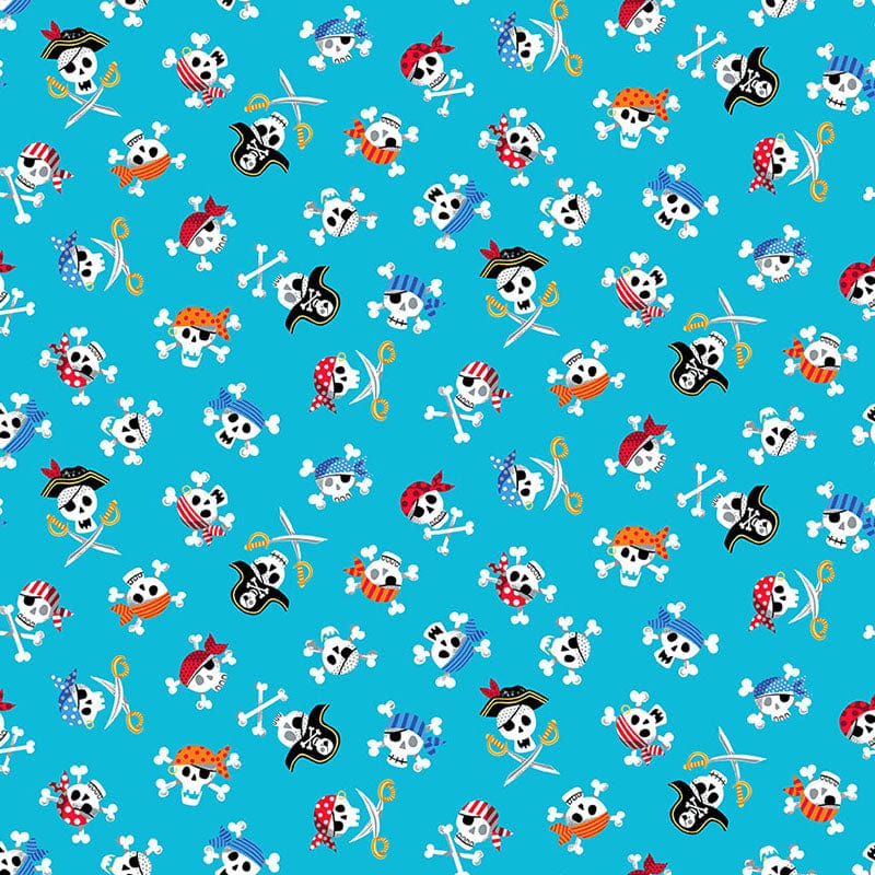 Blue Childrens Makower Fabric Makower Pirates - The Sewing Studio