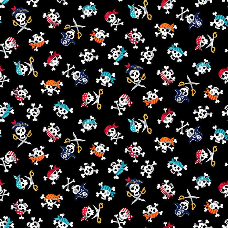 Black Childrens Makower Fabric Makower Pirates - The Sewing Studio