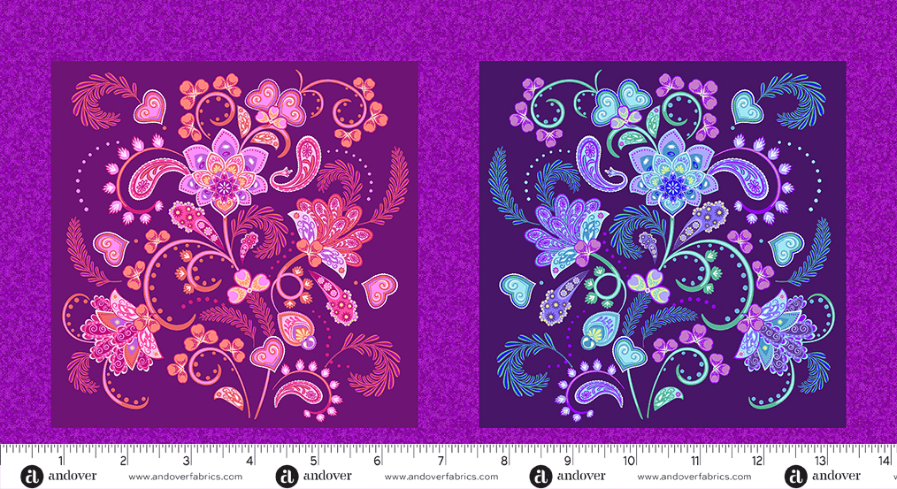 Makower Fabric Andover Fabric Fantasy Garden Panel  - The Sewing Studio