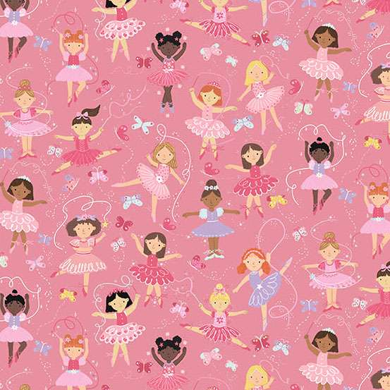 Multi-coloured Novelty Makower Fabric Makower Dance Class - The Sewing Studio