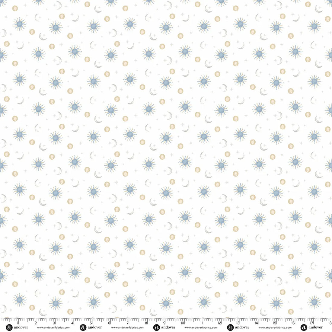 Creams and Naturals Celestial Makower Fabric Makower Midnight Garden in Celestial Waltz Ivory Beige - The Sewing Studio