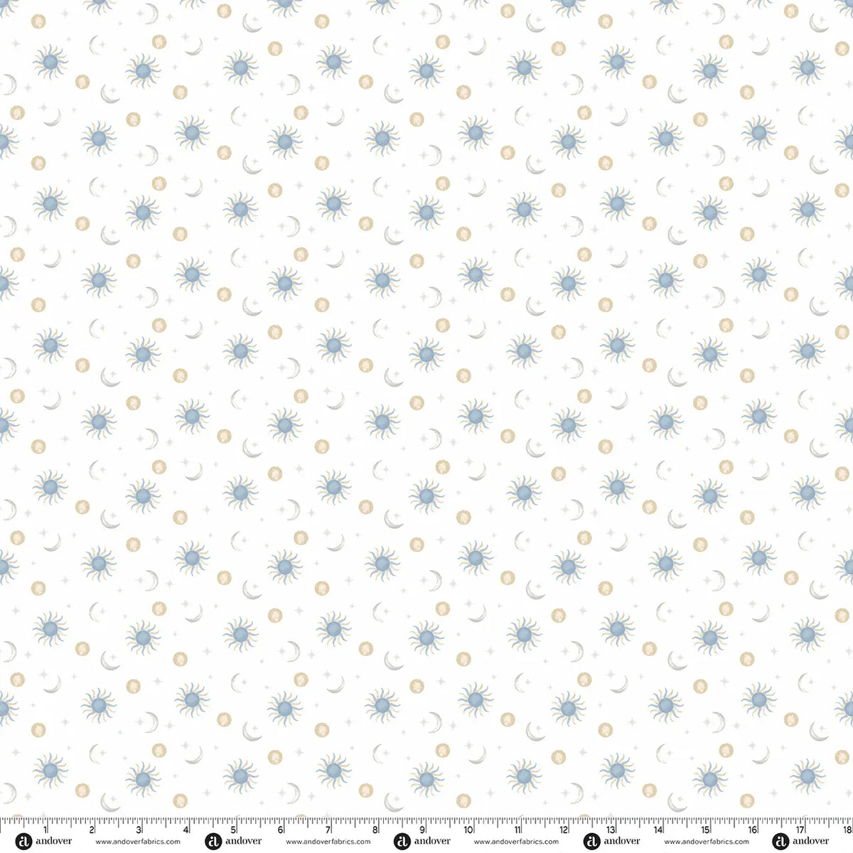 Creams and Naturals Celestial Makower Fabric Makower Midnight Garden in Celestial Waltz Ivory Beige - The Sewing Studio