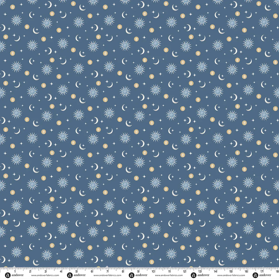 Blue Celestial Makower Fabric Makower Midnight Garden in Celestial Waltz Midnight Blue - The Sewing Studio
