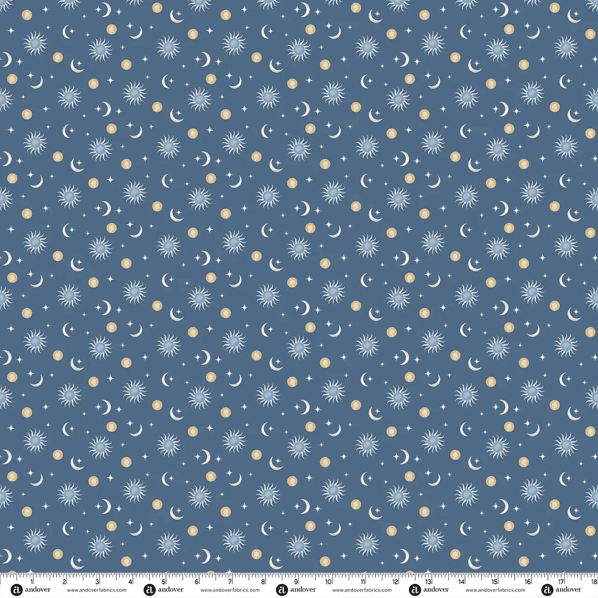 Blue Celestial Makower Fabric Makower Midnight Garden in Celestial Waltz Midnight Blue - The Sewing Studio