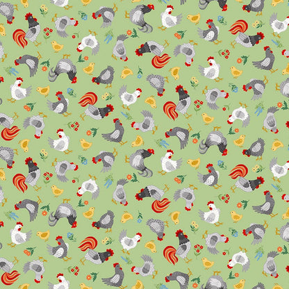 Green Farming, Animals, Childrens Makower Fabric Makower Fun on the Farm - The Sewing Studio