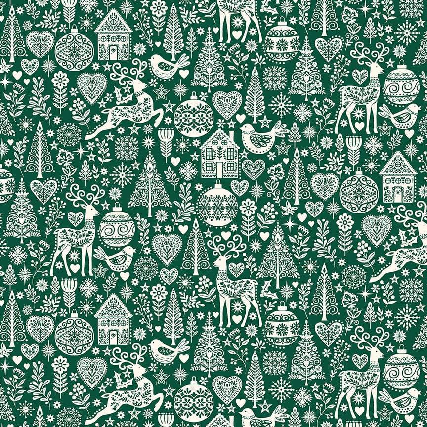 Makower Fabric Makower Christmas Fabric Scandi  - The Sewing Studio