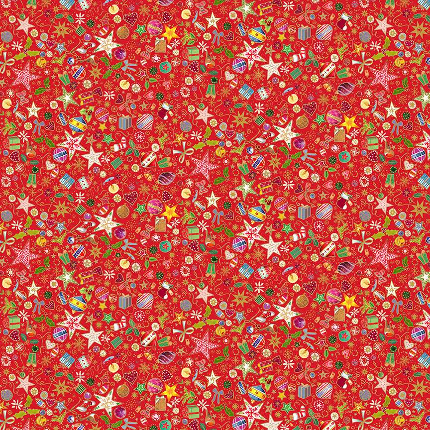 Makower Fabric Makower Christmas Fabric Jolly Saint Nick  - The Sewing Studio