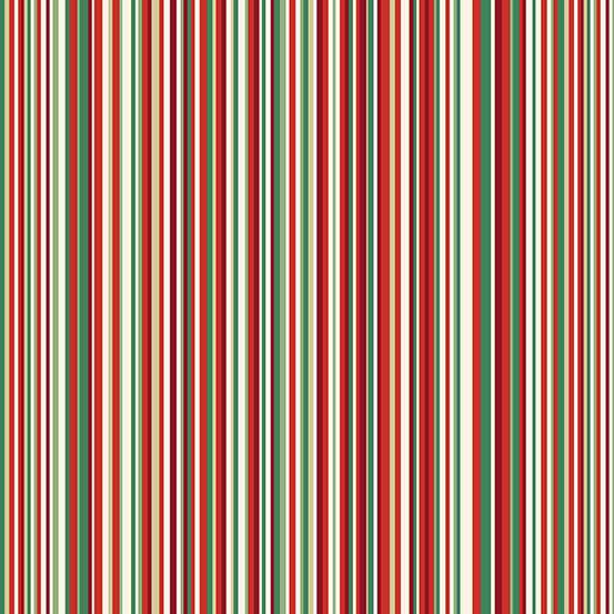 Multi-coloured, Creams and Naturals Christmas, Stripes Makower Fabric Makower Adorn - The Sewing Studio