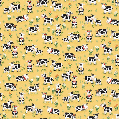 Yellow Farming, Animals, Childrens Makower Fabric Makower Fun on the Farm - The Sewing Studio