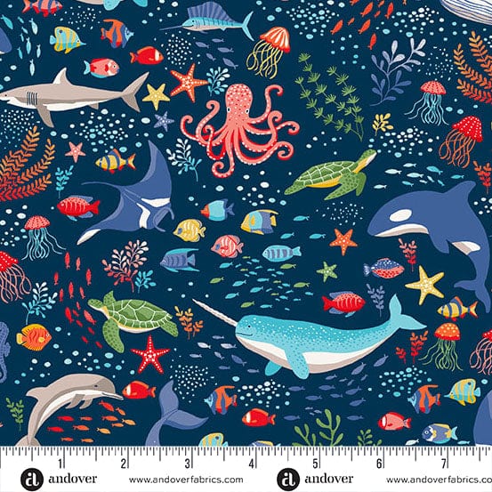 Makower Fabric Makower Fabric Deep Blue Sea  - The Sewing Studio