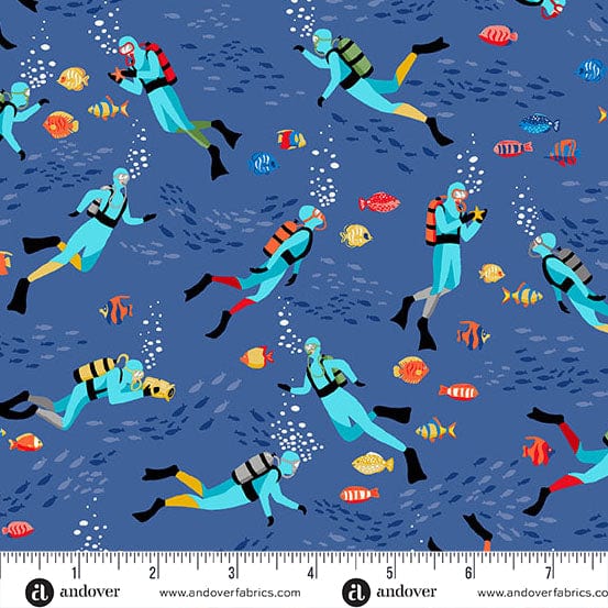 Makower Fabric Makower Fabric Deep Blue Sea  - The Sewing Studio