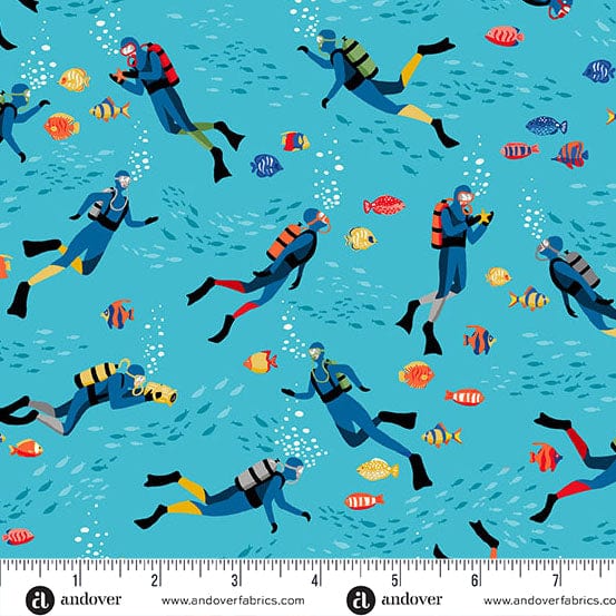 Makower Fabric Makower Fabric Deep Blue Sea  - The Sewing Studio