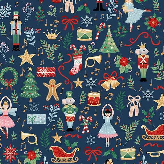 Multi-coloured Christmas Makower Fabric Makower The Nutcracker - The Sewing Studio