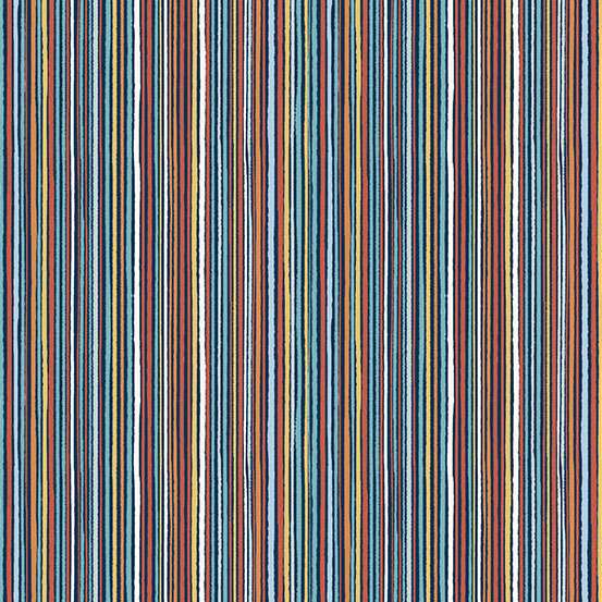 Multi-coloured Stripes Makower Fabric Makower Orbit - The Sewing Studio