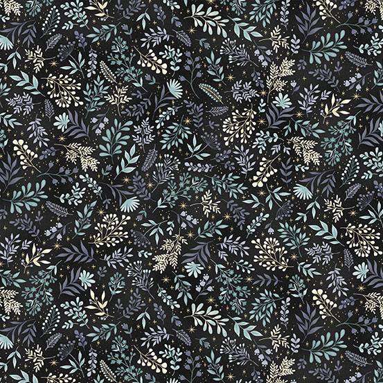 Black Floral Makower Fabric Makower Charmed - The Sewing Studio