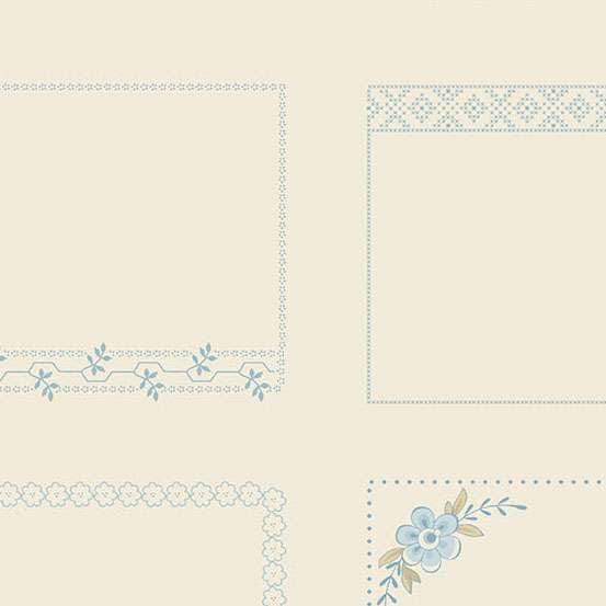 Creams and Naturals Writing And Script Makower Fabric Makower Special Delivery - The Sewing Studio