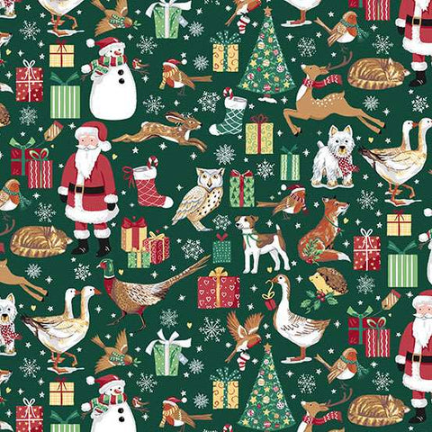 Makower Country Christmas Fabric | Festive Cotton Prints