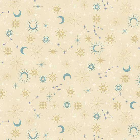 Creams and Naturals Celestial Makower Fabric Makower Charmed - The Sewing Studio