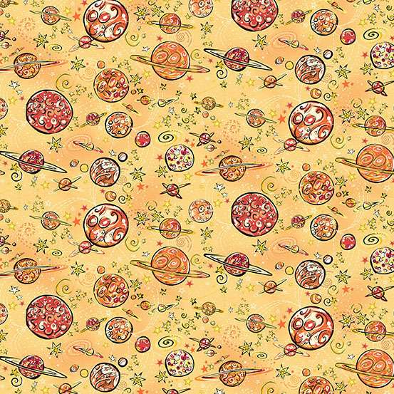 Multi-coloured Space and Galaxy Makower Fabric Makower Orbit - The Sewing Studio