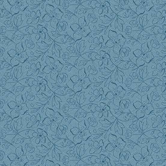 Blue Floral Makower Fabric Makower Special Delivery - The Sewing Studio
