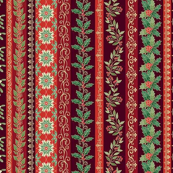 Multi-coloured, Red Christmas, Stripes Makower Fabric Makower Adorn - The Sewing Studio