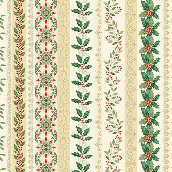 Multi-coloured, Creams and Naturals Christmas, Stripes Makower Fabric Makower Adorn - The Sewing Studio