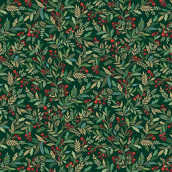 Multi-coloured, Green Christmas Makower Fabric Makower Adorn - The Sewing Studio