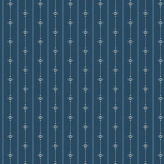 Blue Stripes Makower Fabric Makower Special Delivery - The Sewing Studio