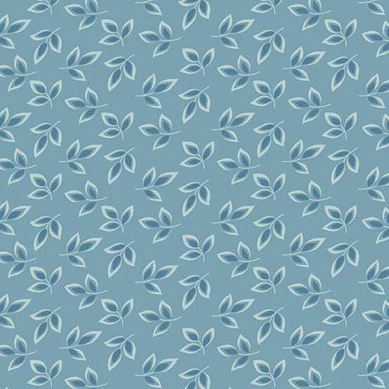 Blue Foliage Makower Fabric Makower Special Delivery - The Sewing Studio