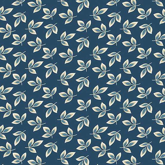Blue Foliage Makower Fabric Makower Special Delivery - The Sewing Studio