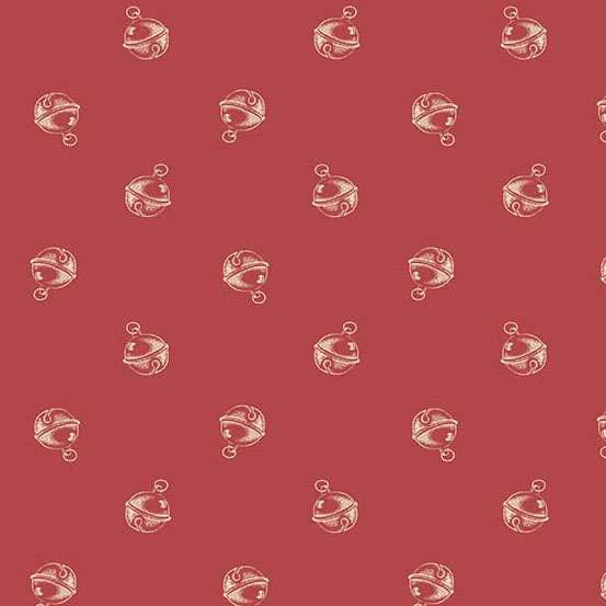 Red Christmas Makower Fabric Makower Jingle Bell Fabric - The Sewing Studio