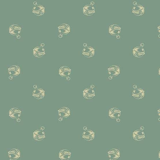Blue Christmas Makower Fabric Makower Jingle Bell Fabric - The Sewing Studio
