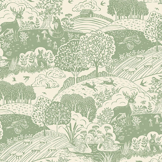 Green Landscapes Makower Fabric Makower Wildwood - The Sewing Studio