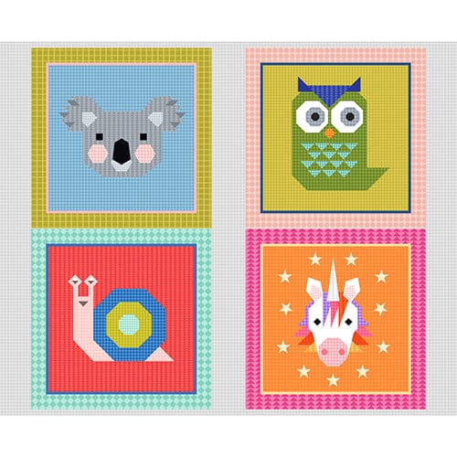 Lewis and Irene Fabric Panels & Labels Lewis & Irene Animal Alphabet 1 Yard Panel - The Sewing Studio