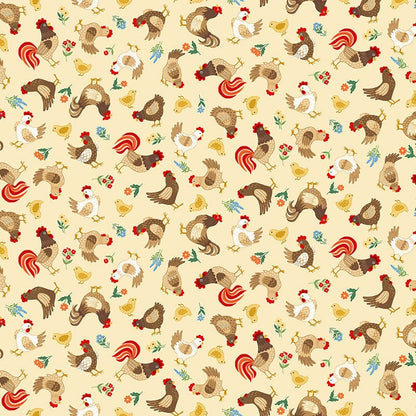 Creams and Naturals Farming, Animals, Childrens Makower Fabric Makower Fun on the Farm - The Sewing Studio