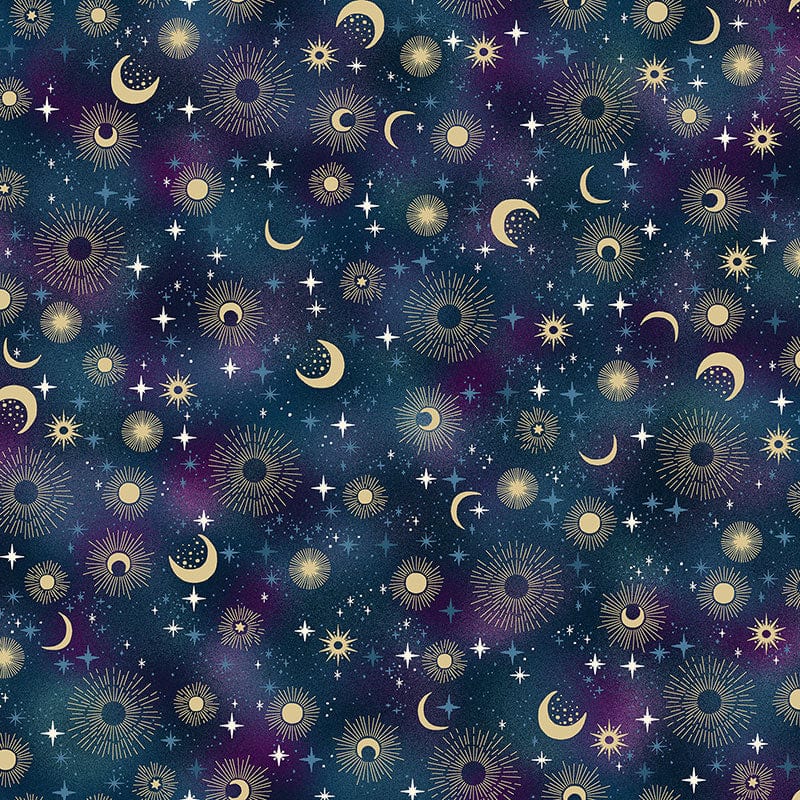Makower Fabric Makower Luna Constellation Blue 073-B  - The Sewing Studio