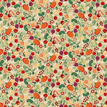 Creams and Naturals Fruit And Veg, Childrens Makower Fabric Makower Fun on the Farm - The Sewing Studio