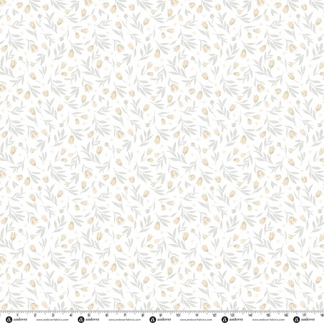 Creams and Naturals Floral Makower Fabric Makower Midnight Garden in Midnight Bloom Ivory Dusk - The Sewing Studio