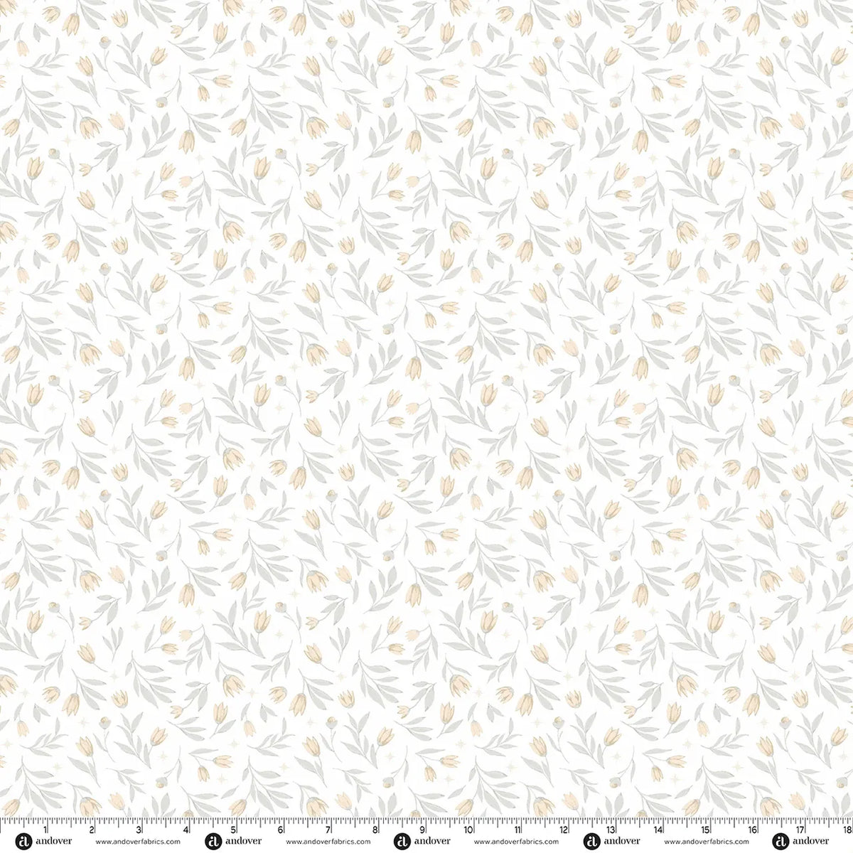 Creams and Naturals Floral Makower Fabric Makower Midnight Garden in Midnight Bloom Ivory Dusk - The Sewing Studio