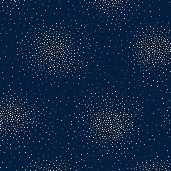 Blue Blender Makower Fabric Makower Spritz Metallic Fabric - The Sewing Studio
