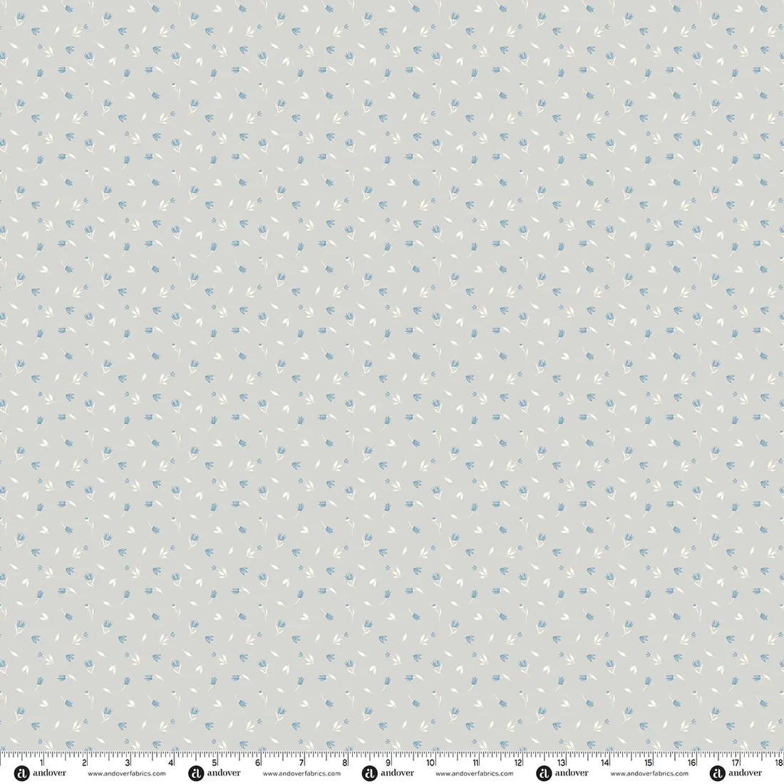 Grey Floral Makower Fabric Makower Midnight Garden in Moonlit Petals Dusty Grey - The Sewing Studio