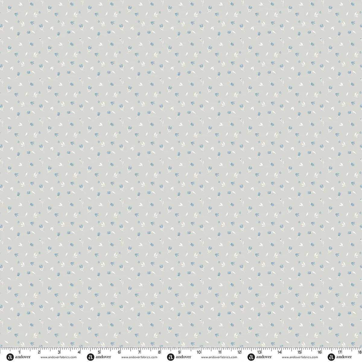 Grey Floral Makower Fabric Makower Midnight Garden in Moonlit Petals Dusty Grey - The Sewing Studio