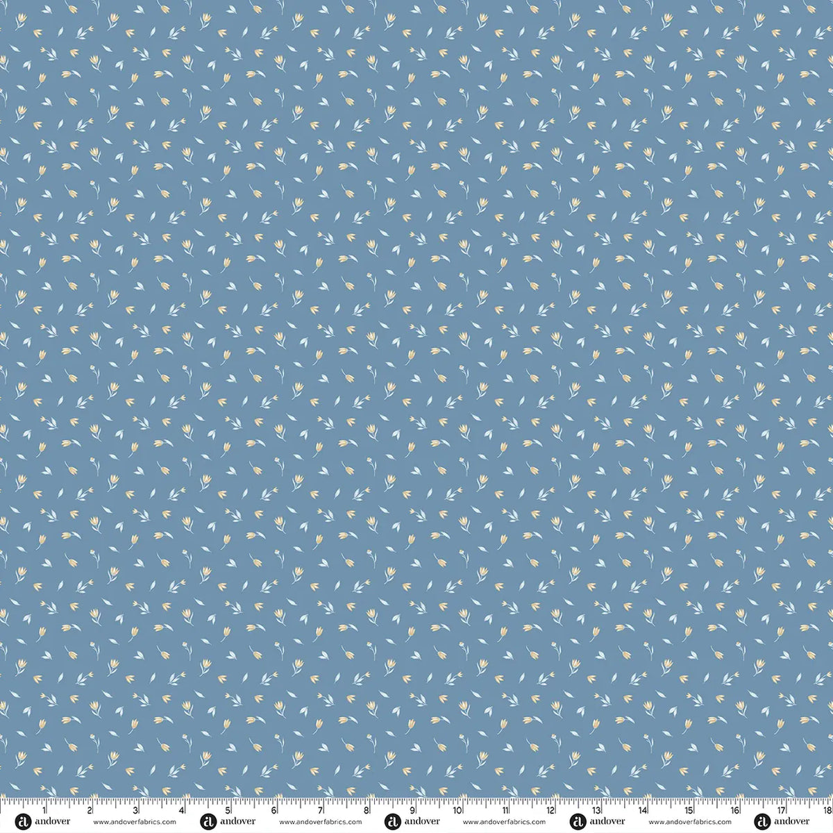 Blue Floral Makower Fabric Makower Midnight Garden in Moonlit Petals Harvest Blue - The Sewing Studio