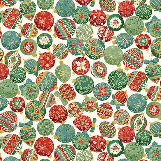 Multi-coloured, Creams and Naturals Christmas Makower Fabric Makower Adorn - The Sewing Studio